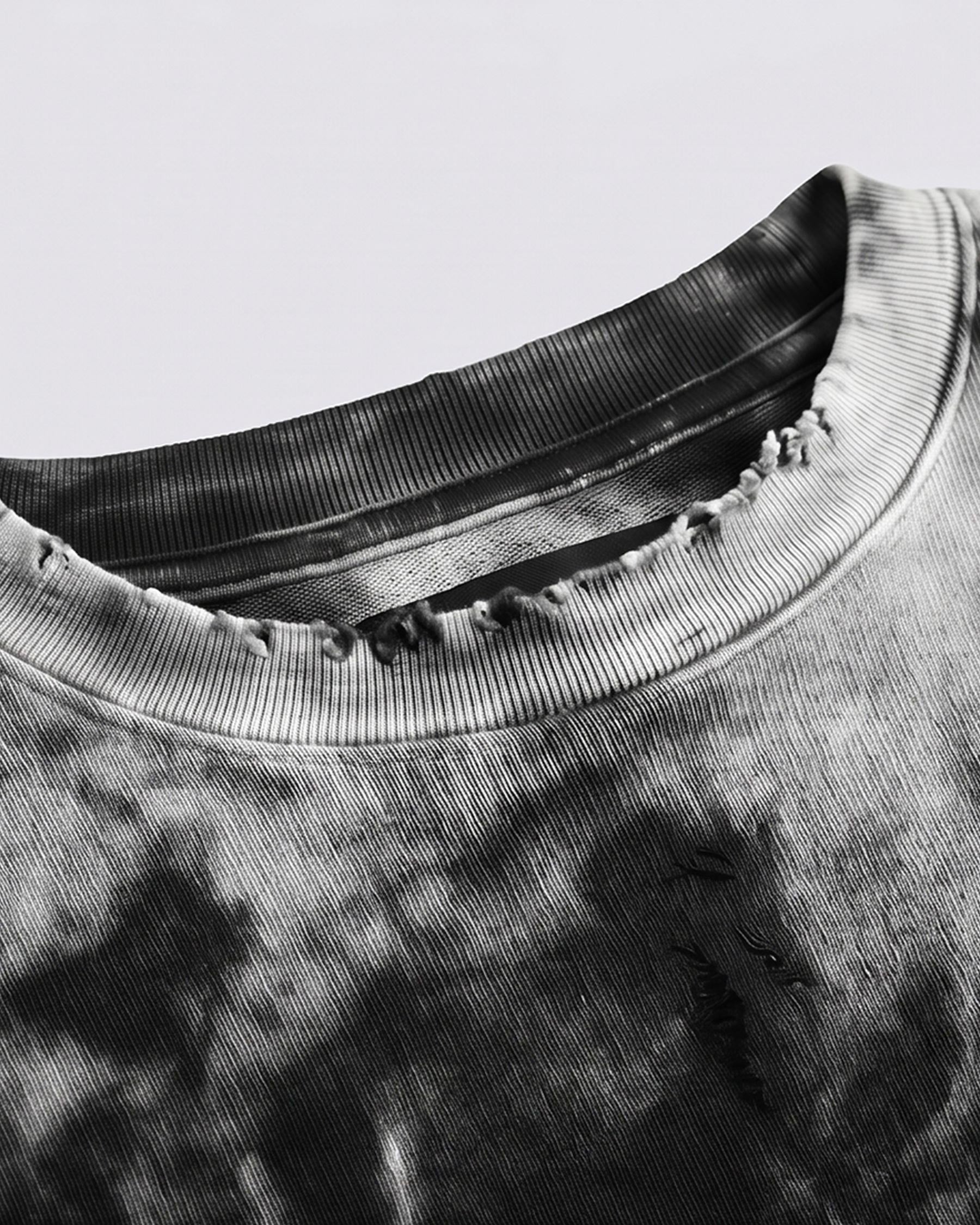 KIIKIO-American Distressed Spray-Wash Long Sleeve T