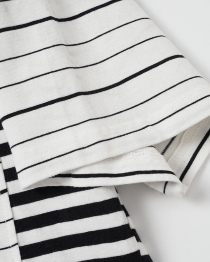 Retro Classic Striped Distressed Short-Sleeved T-Shirt