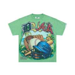 DUAA Tropical Baseball Retro Green Vintage Graphic Tee
