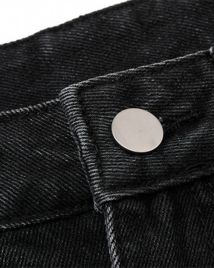 Punk Wide-Leg Denim Pants With Studs