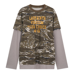 Omirad Camo Layered Long Sleeve Tee*