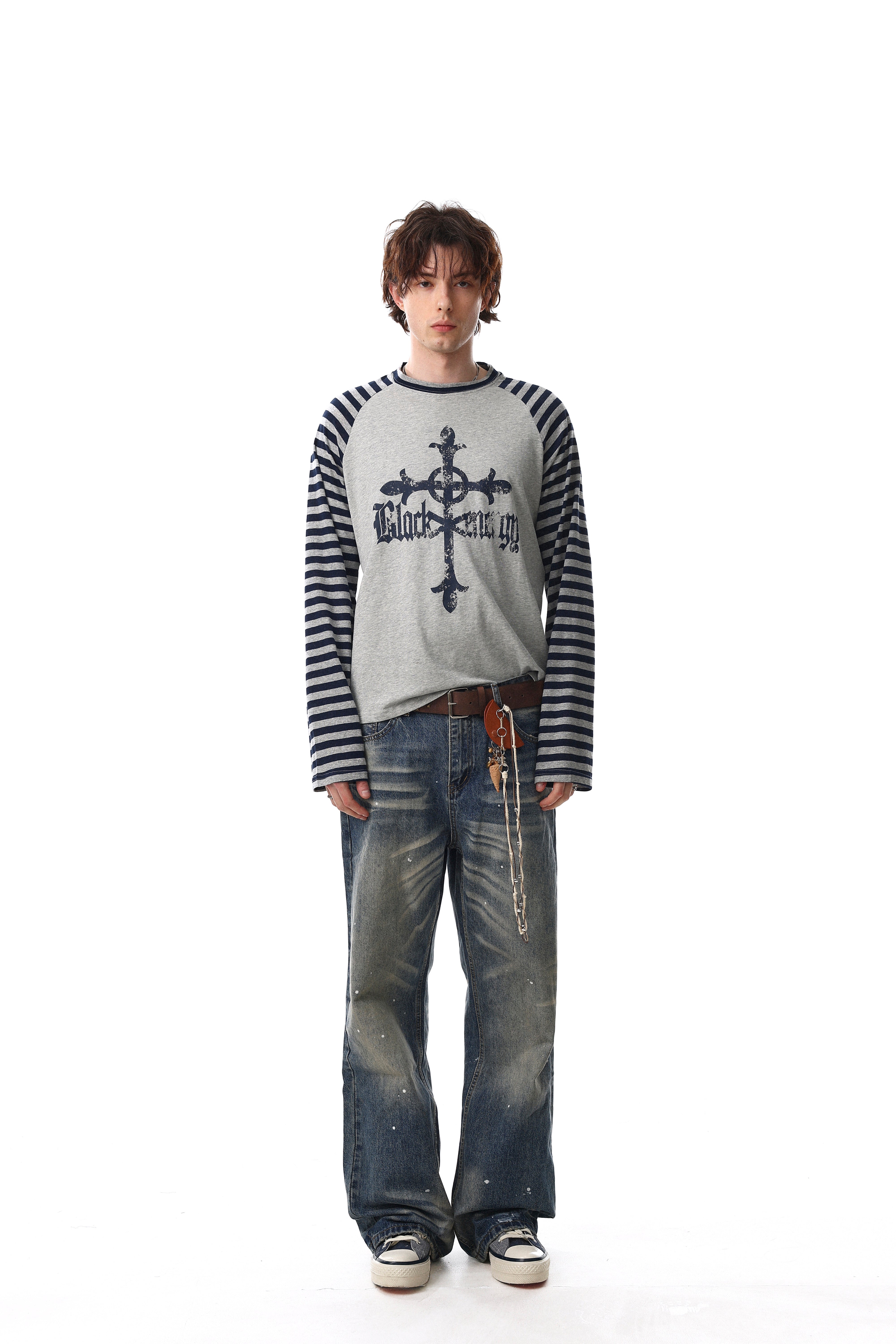 Omirad Cross Graphic Raglan Long Sleeve Tee