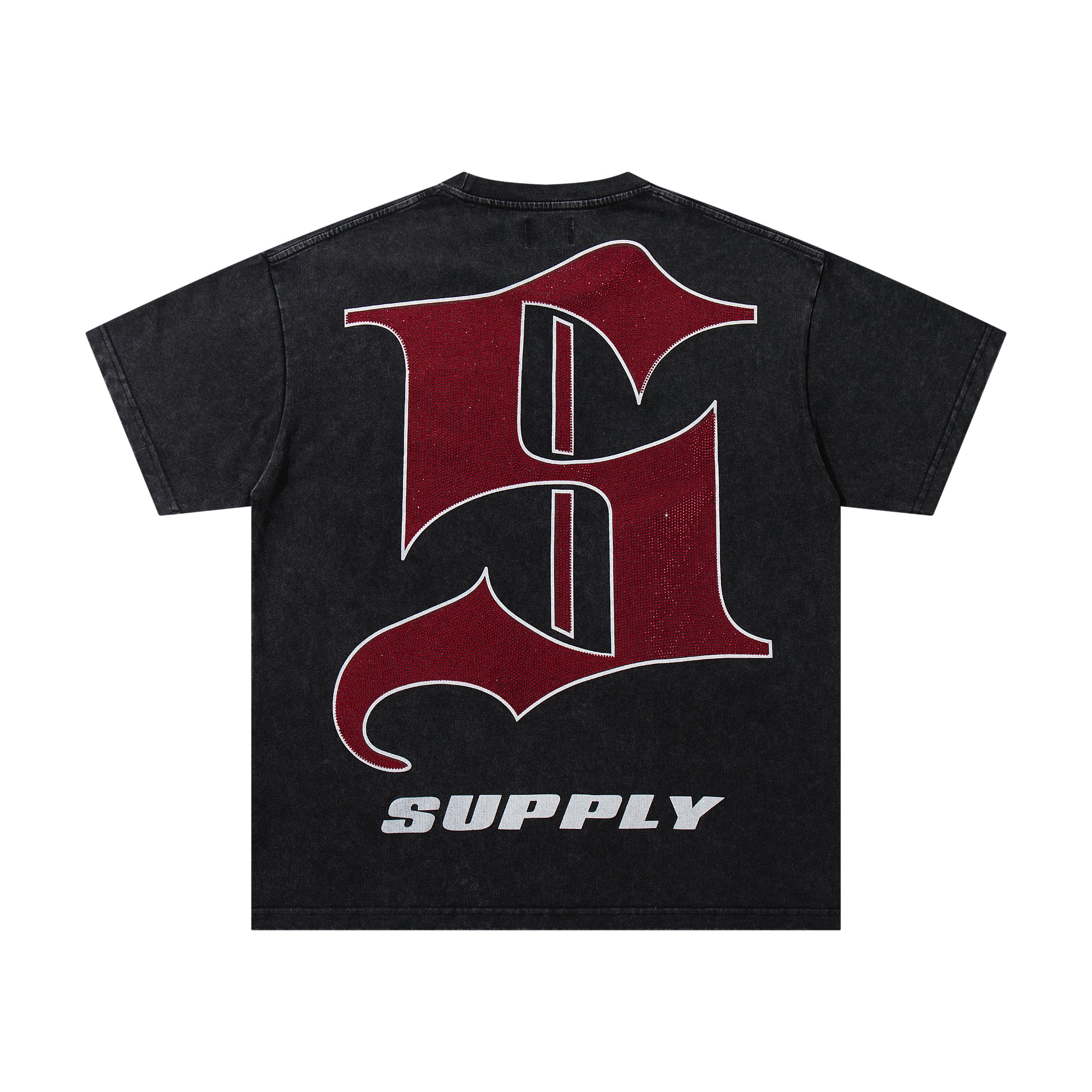 SUPPLY Alien Warrior Logo Graphic Oversized Black T-Shirt