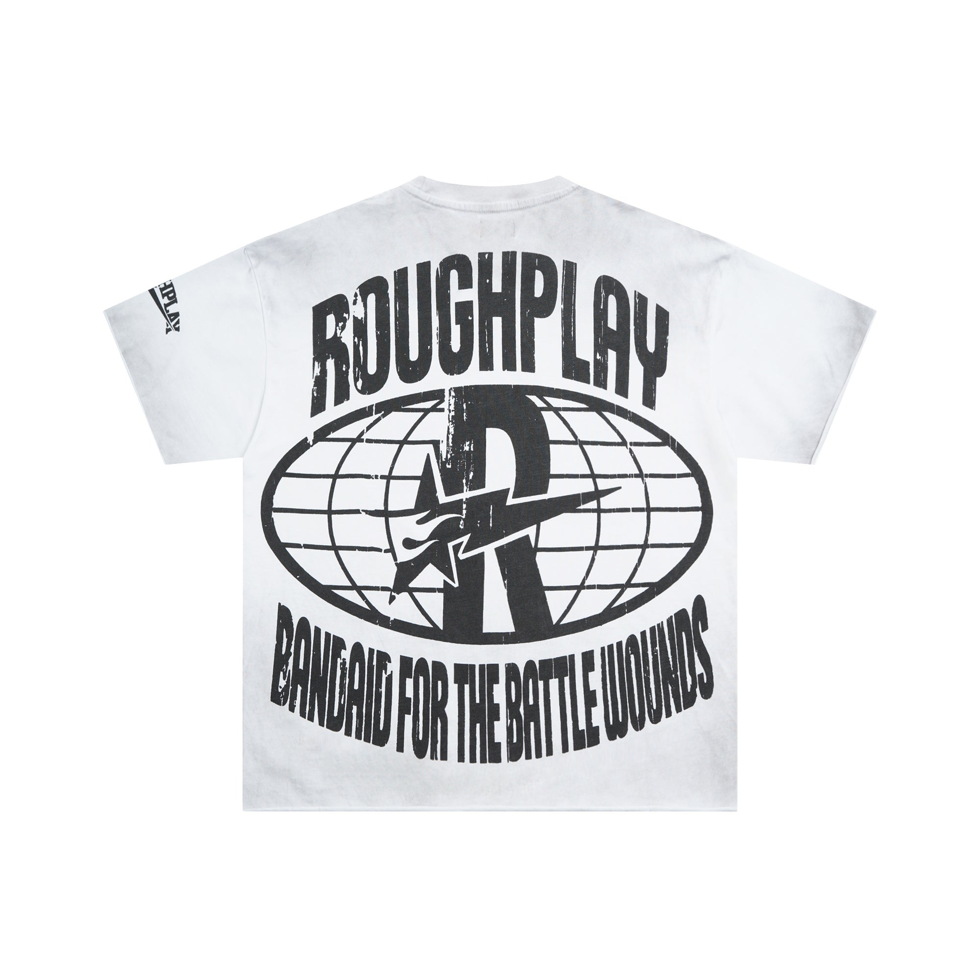 Roughplay I Love Roughplay Skull‑Heart Vintage Washed Distressed Tee