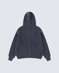 Unisex Drawstring Hooded Casual Knit Sweater