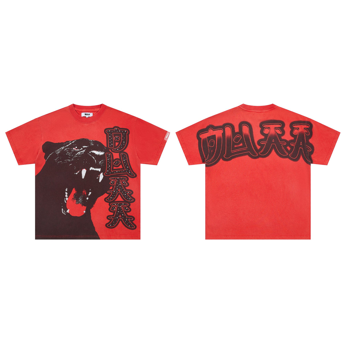 DUAA Roaring Panther Vintage Red Graphic Tee