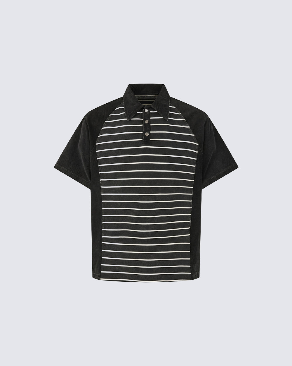 High-Street Striped Panel Polo Shirt
