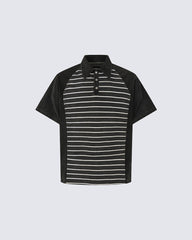 High-Street Striped Panel Polo Shirt