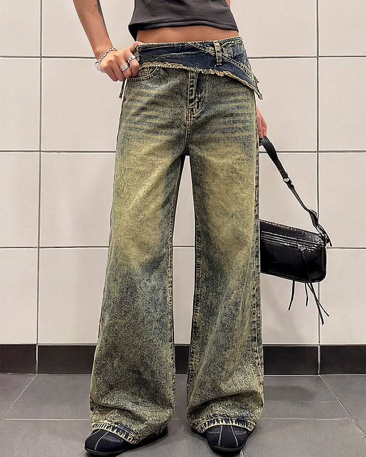 Vintage Deconstructed Patchwork Denim Pants