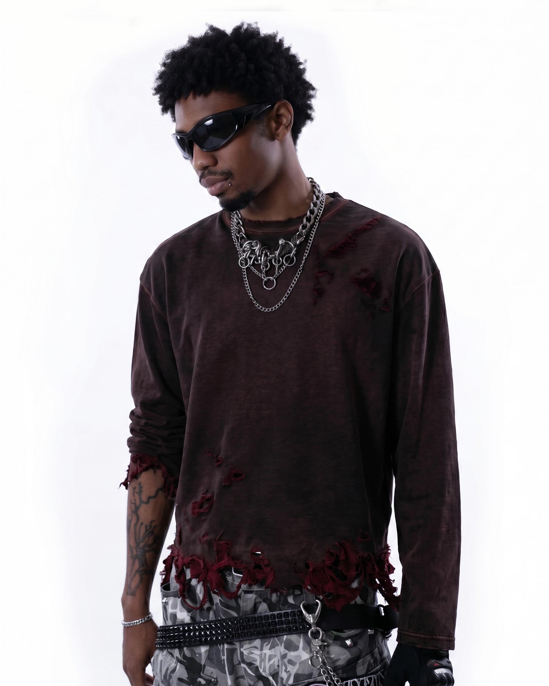 KIIKIO-Post-Apocalyptic Spray-Wash Long Sleeve T