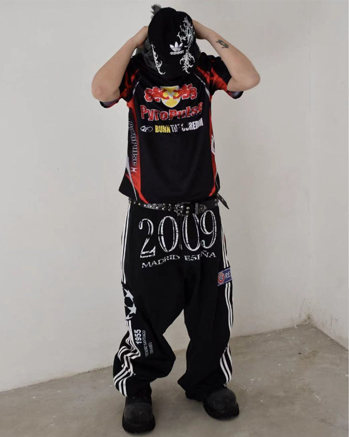 Graphic Mesh Sports Jersey Tee New