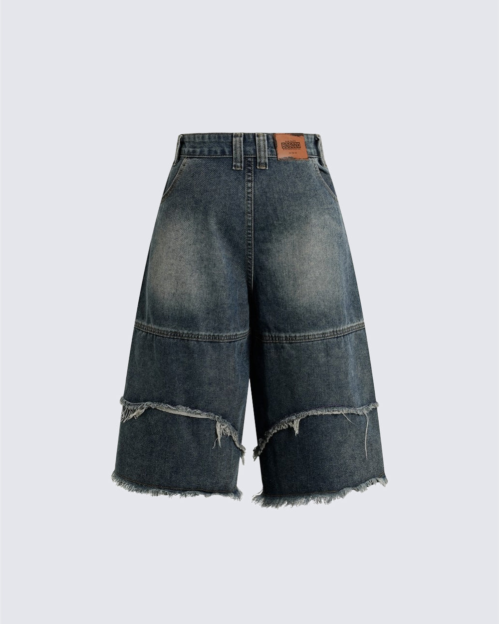 American Vintage Frayed Panel Denim Shorts