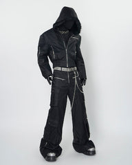 Dark Niche Multi-Pocket PU Cargo Pants