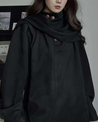 Asymmetric Collar Button-Up Shirt