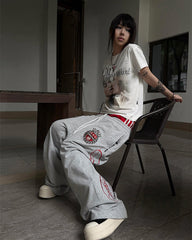 American Collegiate Graphic Wide Leg Sweat Shorts
