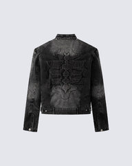 Vintage Washed Stand Collar Jacket