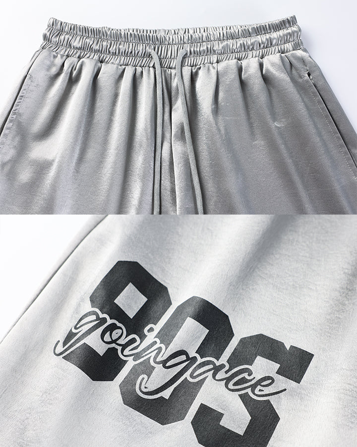Color Block Silky Wide Leg Sweatpants New