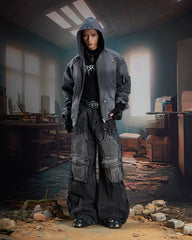 Distressed Wasteland Wide-Leg Bowie Jeans