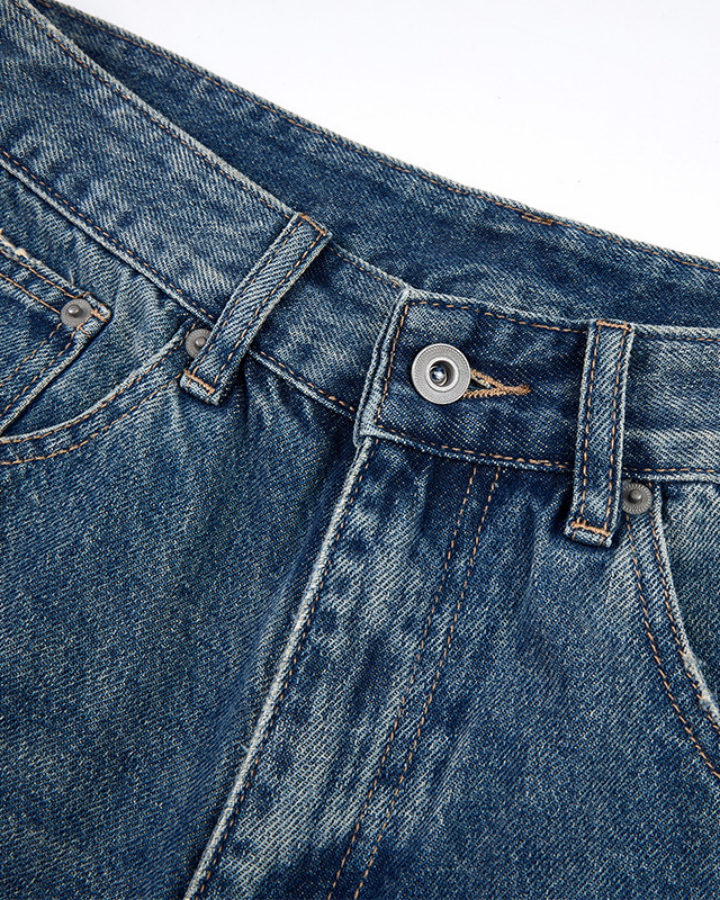 Distressed Patchwork Denim Shorts