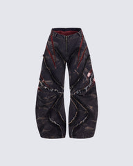 KIIKIO Distressed Ripped Denim Pants – Streetwear with Unique Torn Details