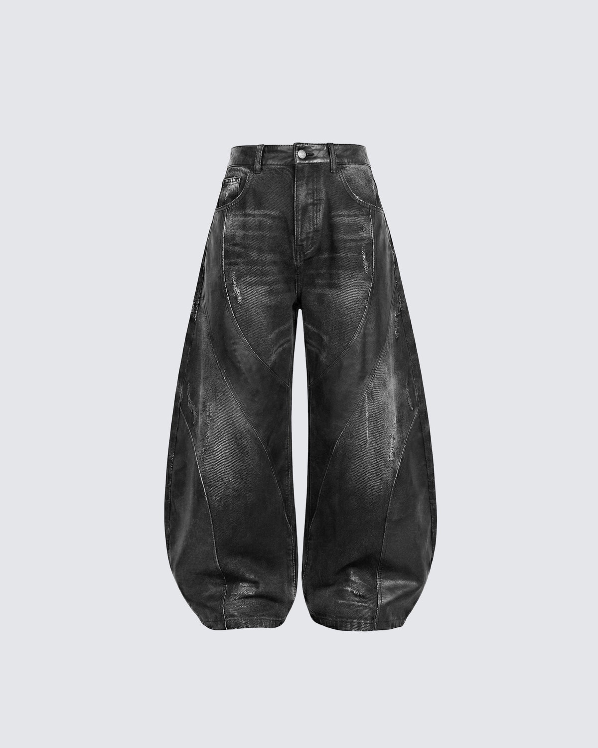 LOW SATURATION-Washed Wide-Leg Denim Pants