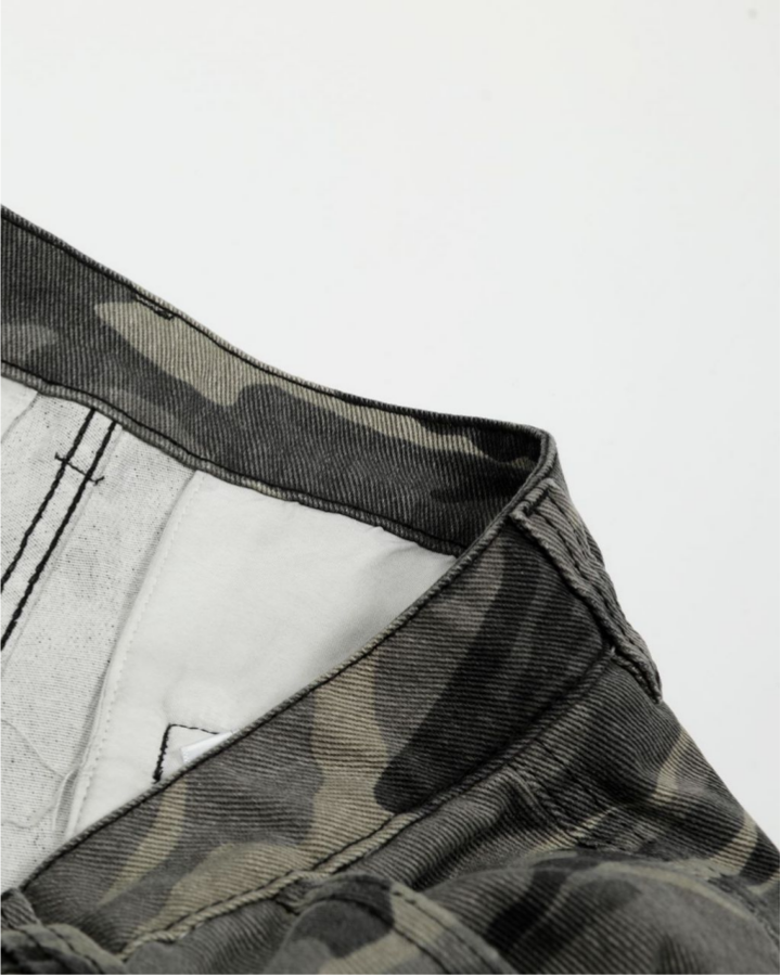 Camouflage Distressed Cargo Shorts