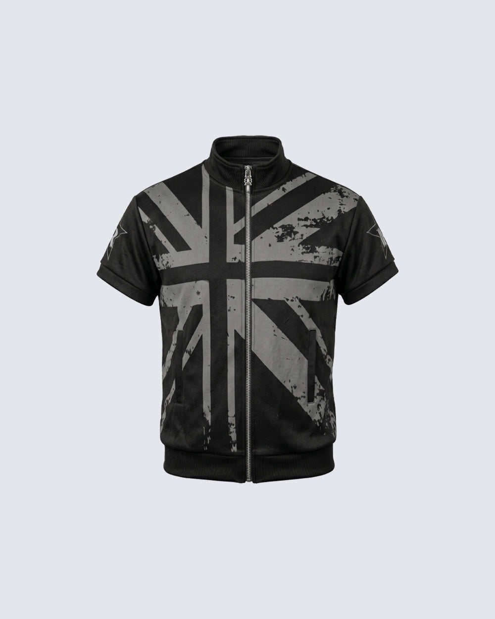 Light Asian Street Stand Collar Zip Tee Jacket