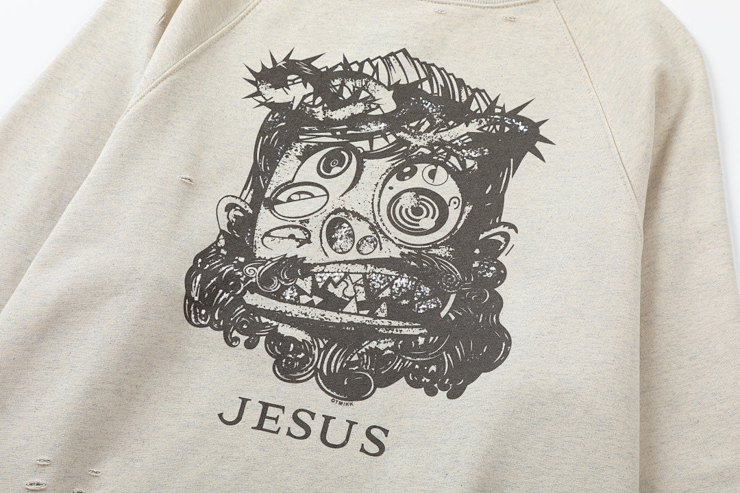 Saint Michael ST121 Jesus Crest Sleeve Graphic Sweatshirt