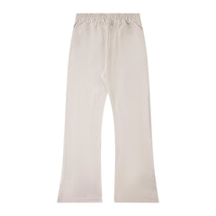 Mixed Emotions Beige Studded Flare Streetwear Sweat Pants