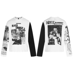 Omirad Black Energy Graphic Long Sleeve T-Shirt