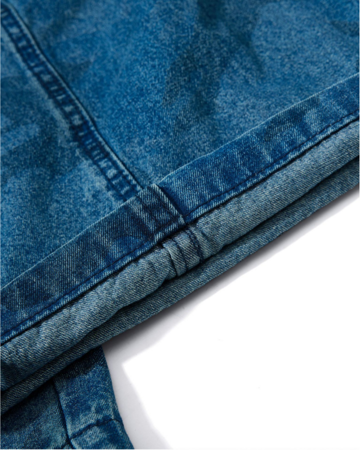 Vintage Washed Pattern Denim Pants