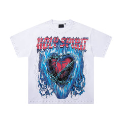 SUPPLY Dragon Skull Graphic Oversized White T-Shirt