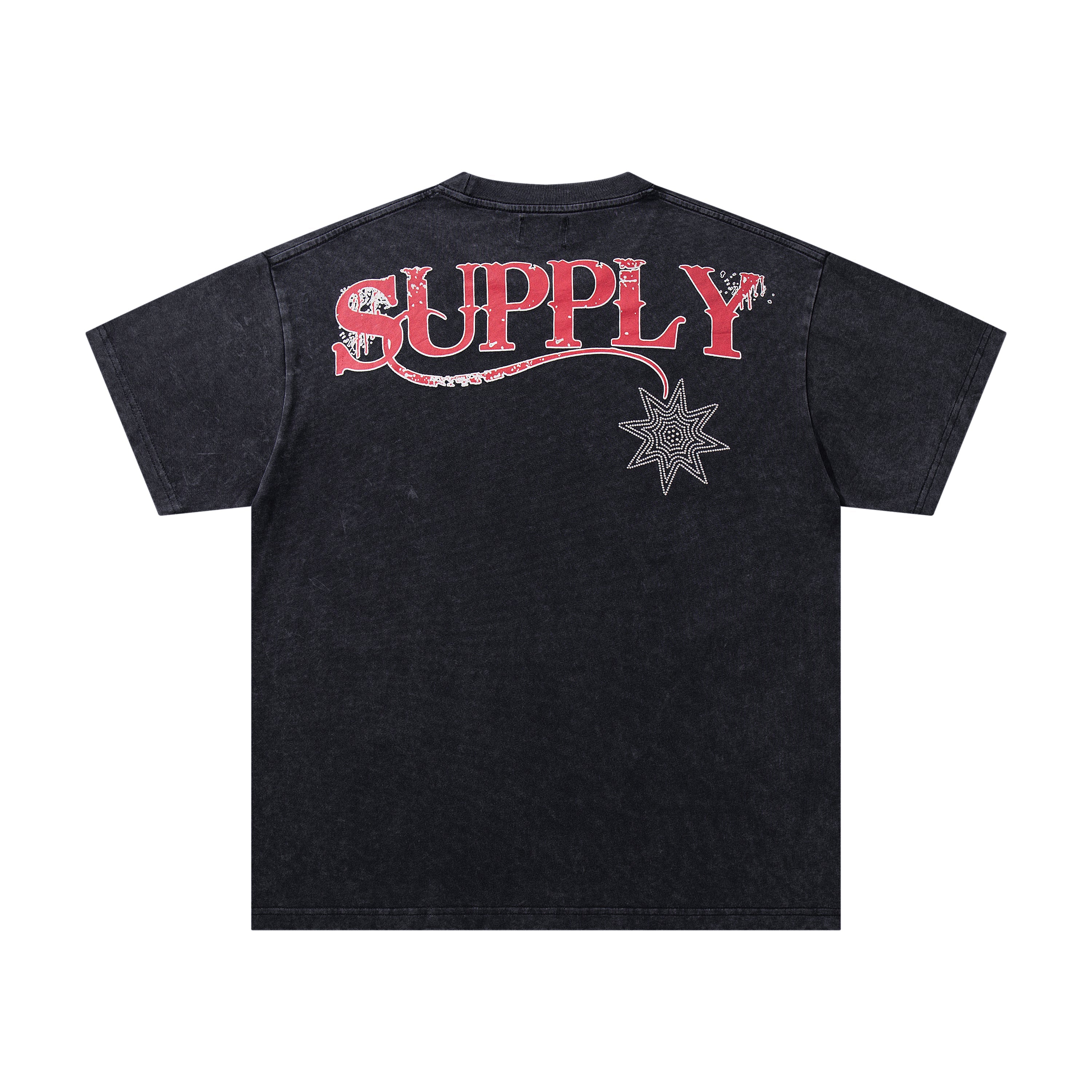 SUPPLY The Last Frontier Skeleton Cowboy Black Washed Oversized Graphic Tee