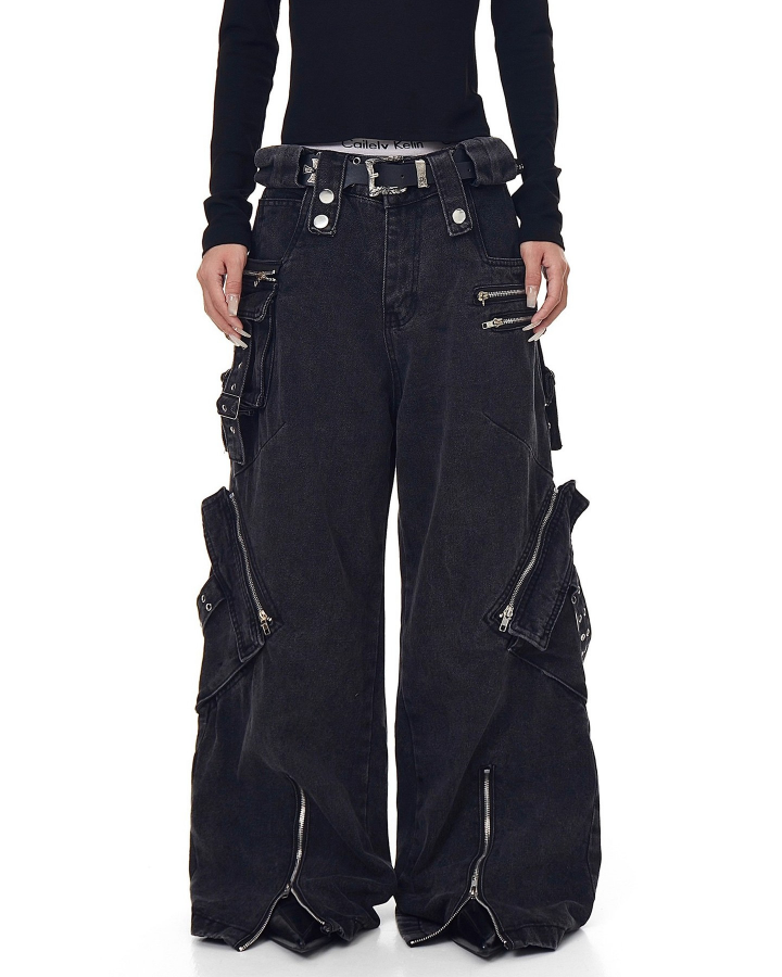 American-Style Multi-Pocket Loose-Fitting Cargo Pants