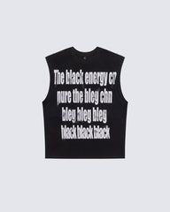 Vintage Washed Text Graphic Sleeveless Tee