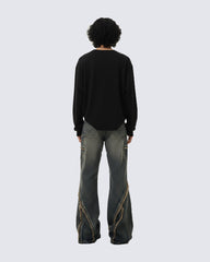 KIIKIO Vintage Raw Edge Jeans