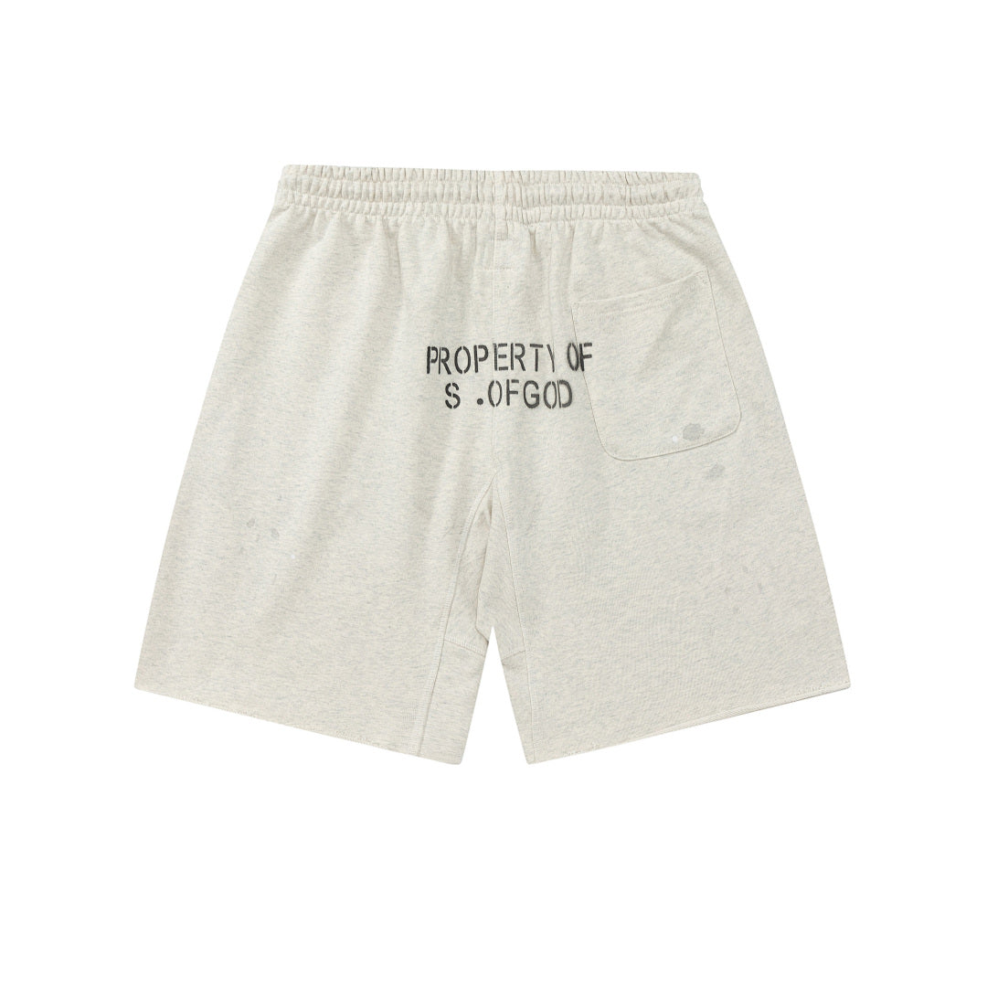 Saint Michael Praying Hands & Bold Lettering Sweat Shorts