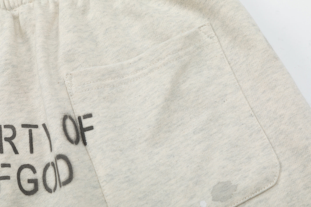 Saint Michael Praying Hands & Bold Lettering Sweat Shorts