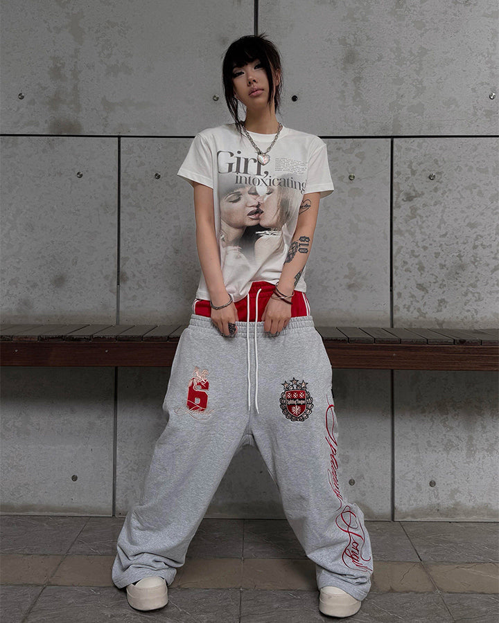American Collegiate Graphic Wide Leg Sweat Shorts