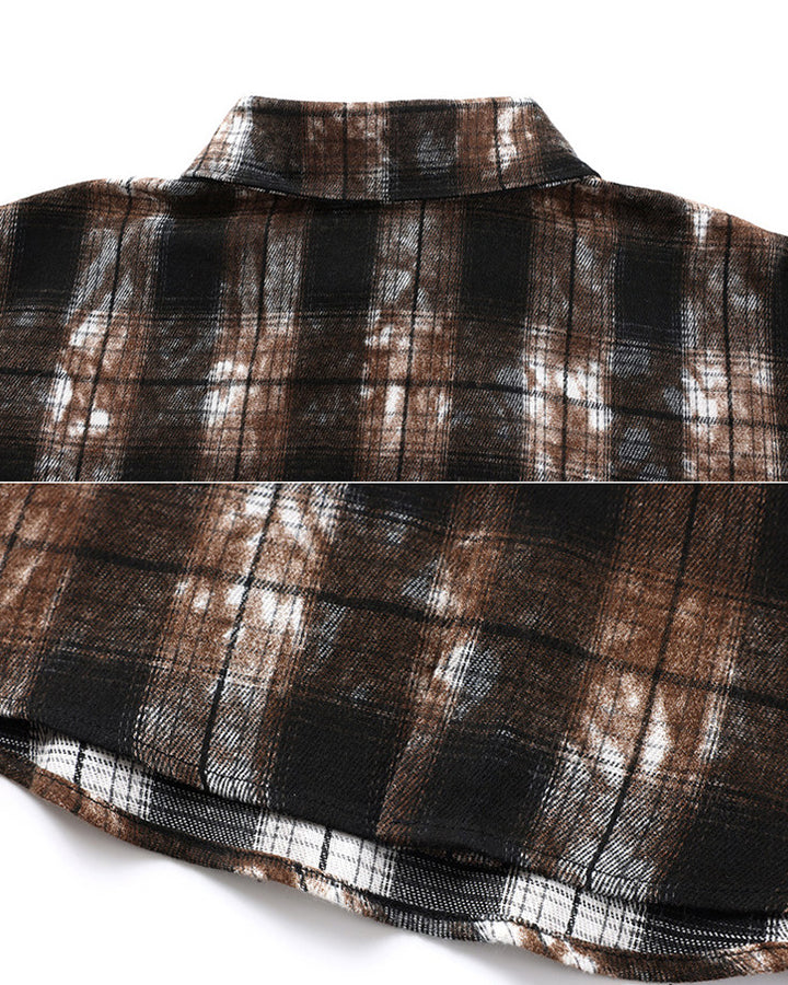 American Vintage Tie-Dye Plaid Shirt T