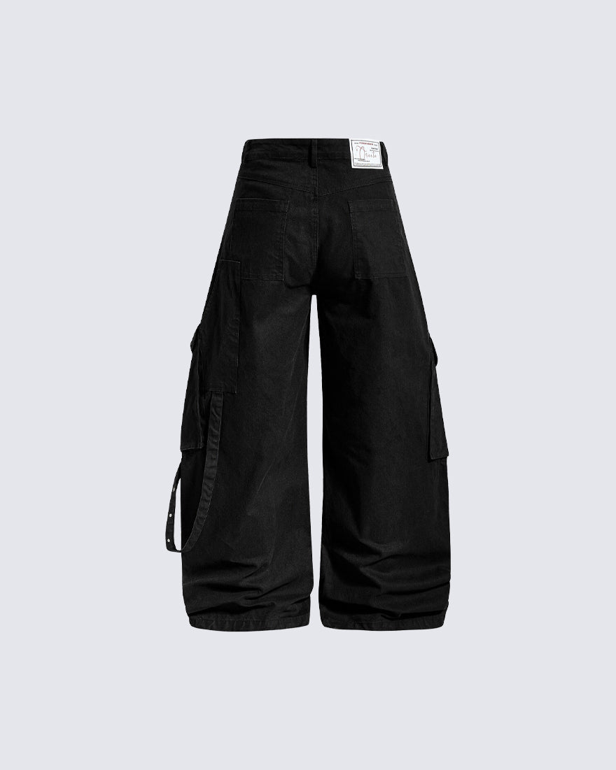 American Heavy-Duty Wide-Leg Cargo Jeans