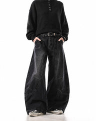 Washed Deconstructed Paneled Scythe Denim Pants