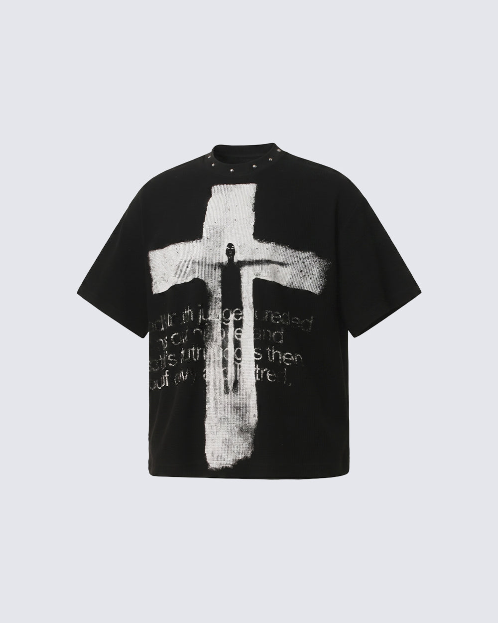 Dark Gothic Cross Graphic Oversized Tee