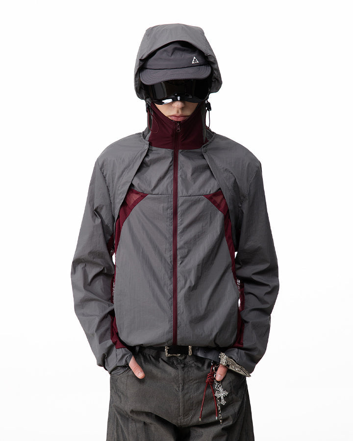 Detachable Vest Mesh Breathable Hooded Sun Protection Jacket