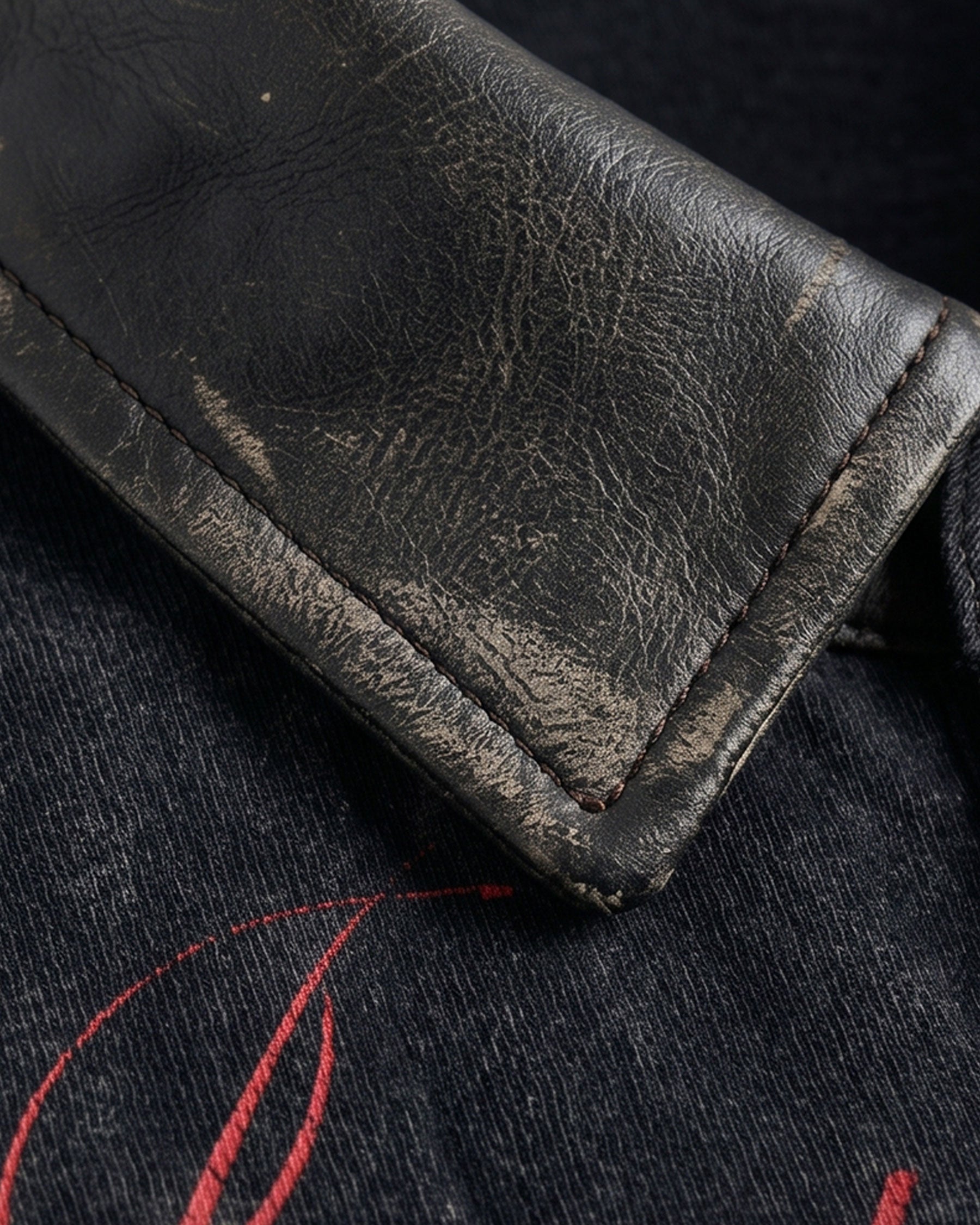 KIIKIO -New Vintage Washed Letter Print Polo Shirt