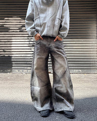 Vintage Washed Wide-Leg Jeans
