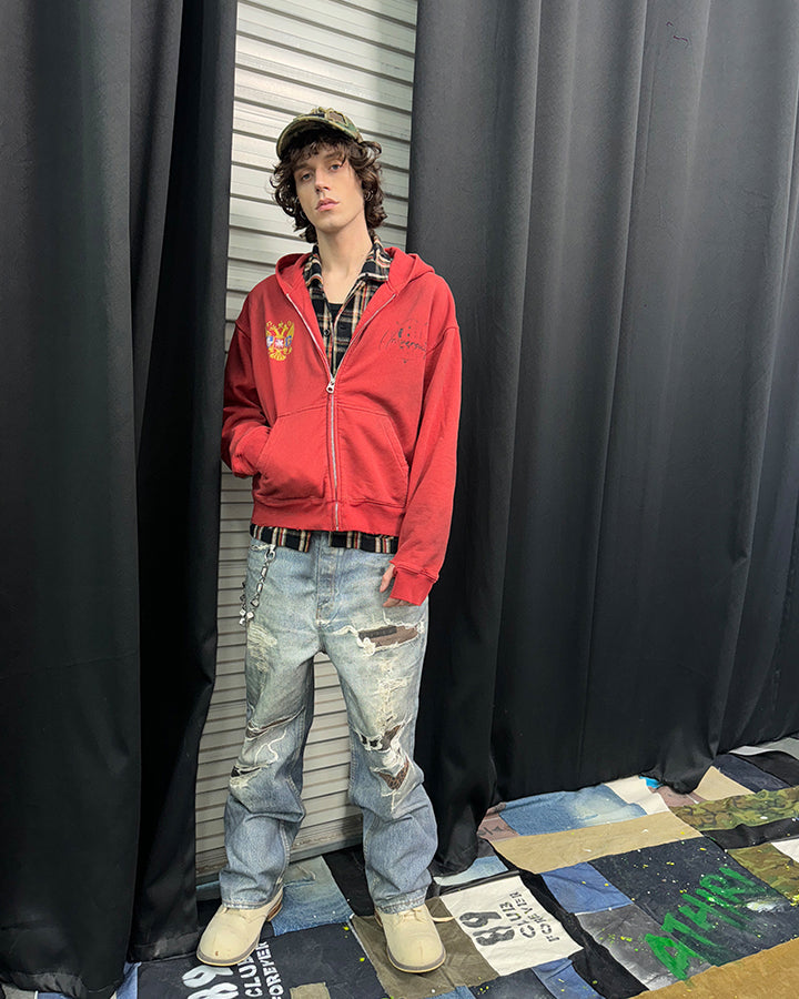 Vintage Grunge Ripped Patchwork Baggy Denim Jeans