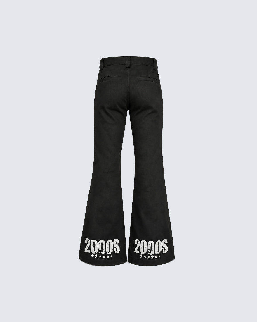 Y2K New American Star Graphic Flare Pants
