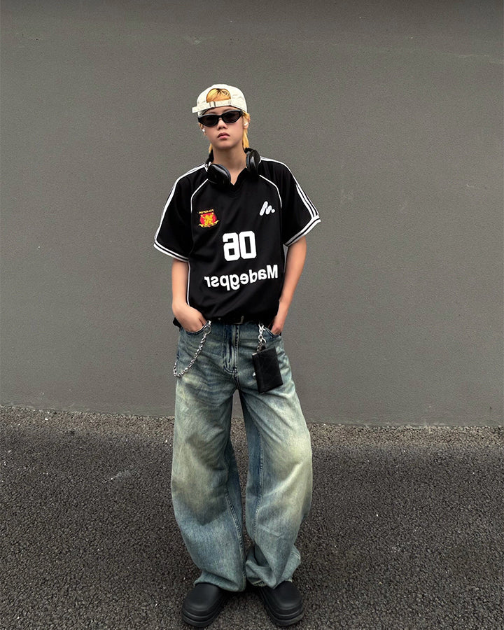 Vintage Washed Straight-Leg Jeans