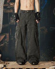 Side Drawstring Pleated Design Long Pants